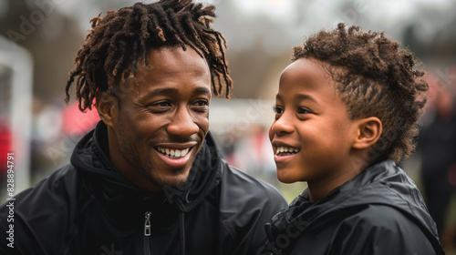 Man Smiling and Talking to Another Man