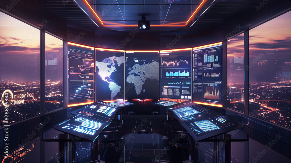 An advanced workplace equipped with a multi-screen monitoring system that allows you to track global e-commerce and the latest market trends. An advanced workplace equipped with a multi-screen monitoring system that allows you to track global e-commerce and the latest market trends.