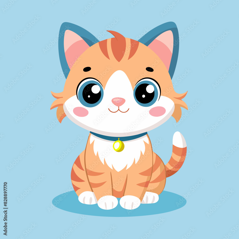 Obraz premium Vector cute baby cat vector illustration