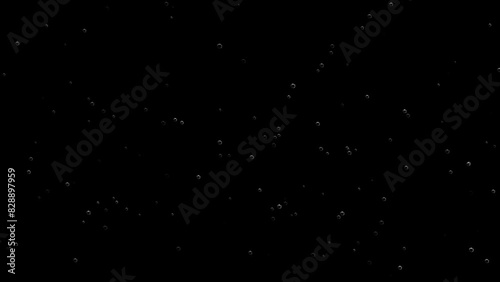 Bubble surges on black background move upwards, 4k, loop photo