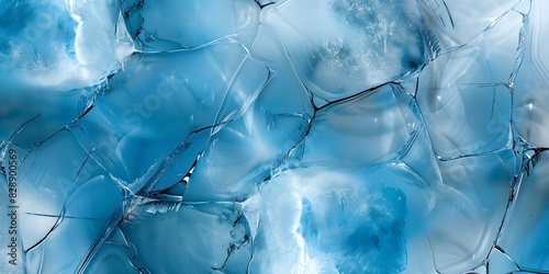 Blue ice cube texture for printed materials like brochures and business cards. Concept Ice cube textures, printed materials, brochures, business cards, design elements photo
