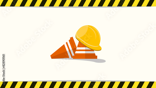Under construction landing page template. flat illustration vector eps 8 and above.