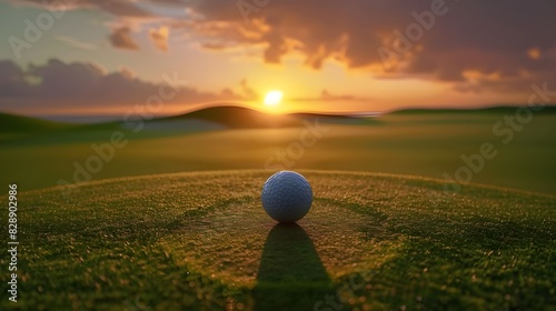 Golfers are putting golf in the evening golf course golf background