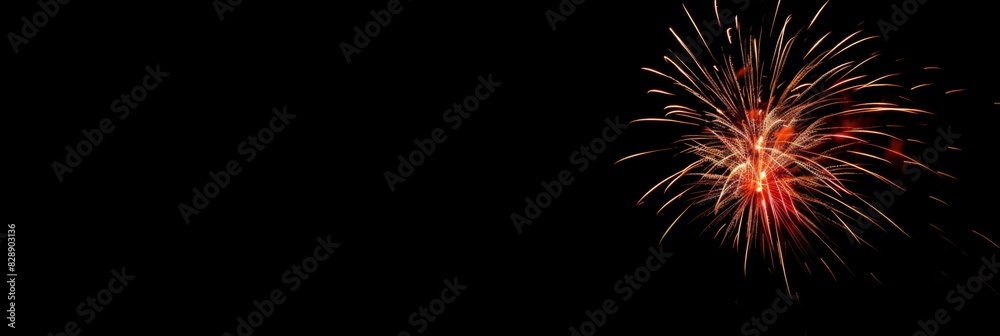 Pyrotechnics and fireworks on black night sky. Firework banner and traditional celebration background Pyrotechnics and fireworks on black night sky. Firework banner and traditional celebration background