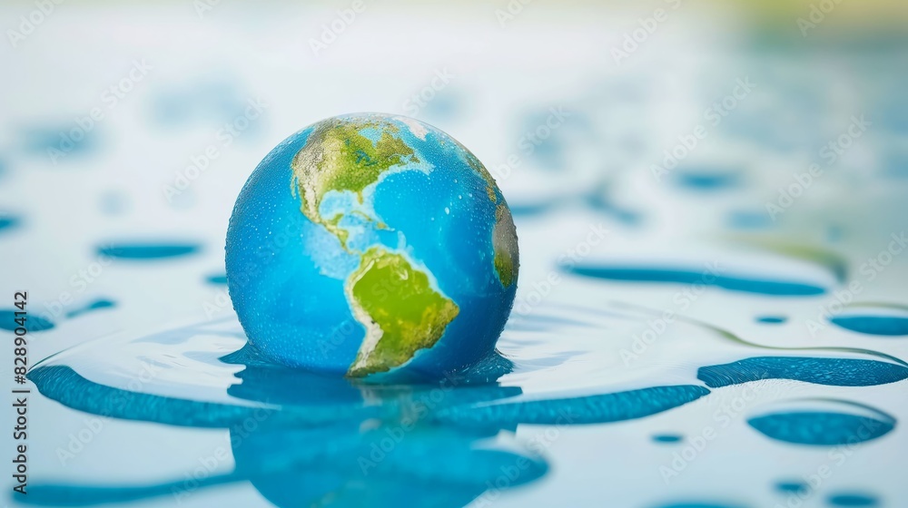 Fototapeta premium Melting Earth Illustration Representing Climate Change