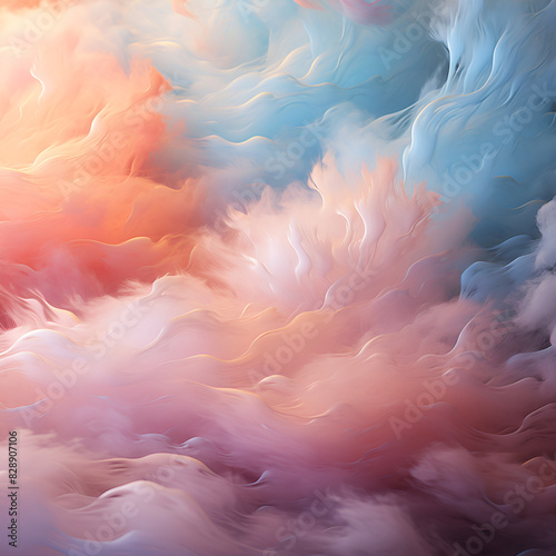 Clouds in pink, blue, and white hues create a mesmerizing abstract art.