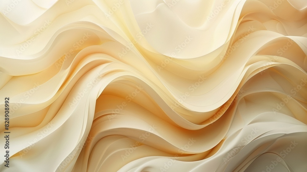Fluid and smooth golden waves in abstract design, creating a soft, luxurious texture