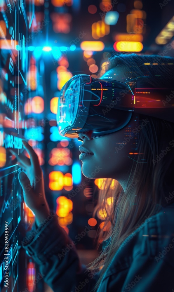 A virtual reality interface featuring holographic AI assistants, guiding users through various tasks and enhancing the overall user experience with advanced technology.