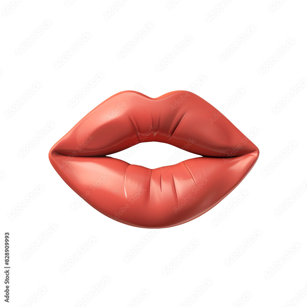 Transparent PNG of Close-up of a vibrant red lip against a stark white background Transparent PNG of Close-up of a vibrant red lip against a stark white background