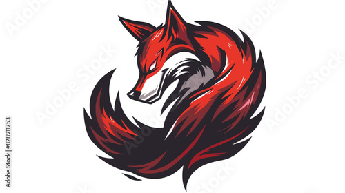 fox mascot logo esport on white background