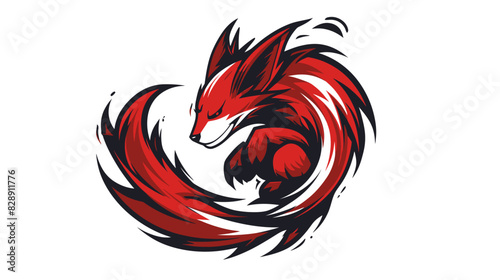 fox mascot logo esport on white background