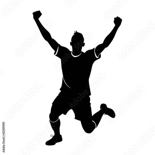 a high-resolution vector black color silhouette of an accurate and realistic soccer player with original height and weight