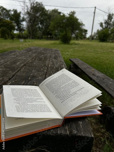 book on a grass