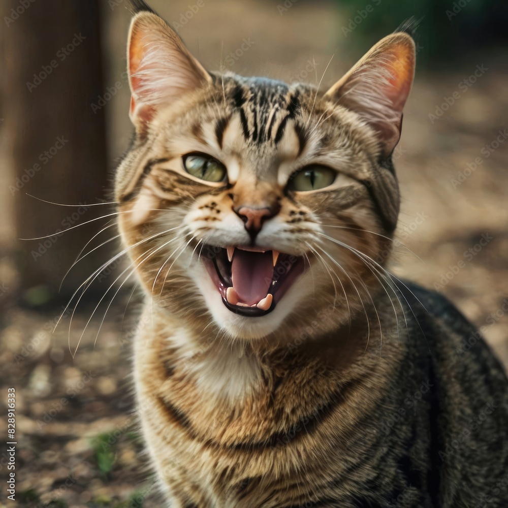 portrait of a cat have emotional sense and laughing portrait of a cat have emotional sense and laughing