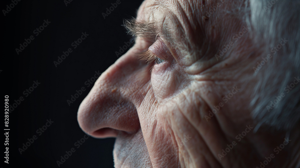 Close up profile of elderly white man Close up profile of elderly white man