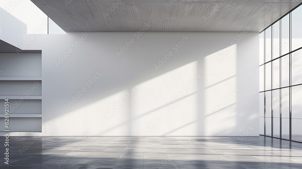 Fototapeta premium Modern living room interior with blank space and empty wall.