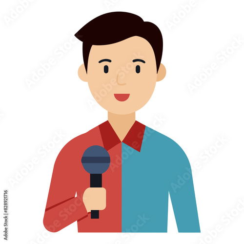 man journalist With microphone