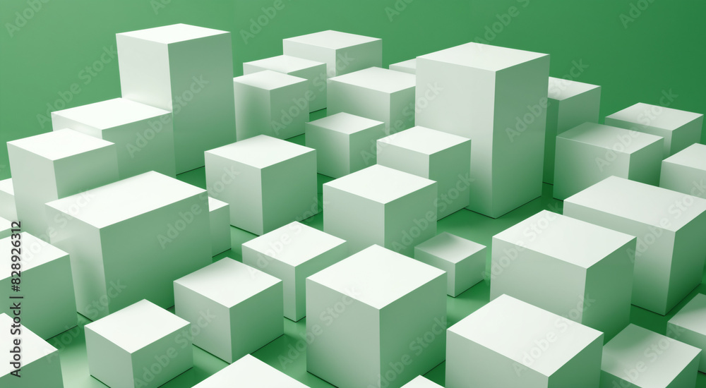 Green and white abstract art, concept art, background Green and white abstract art, concept art, background