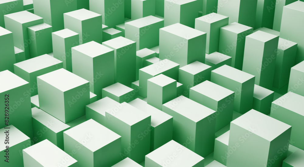 Fototapeta premium Green and white abstract art, concept art, background