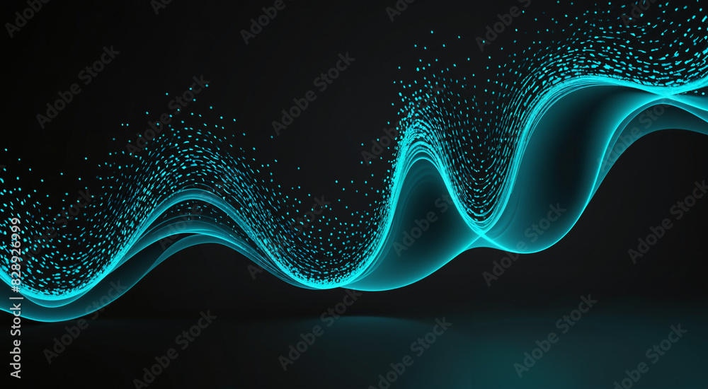 blue particle wave abstract art blue particle wave abstract art