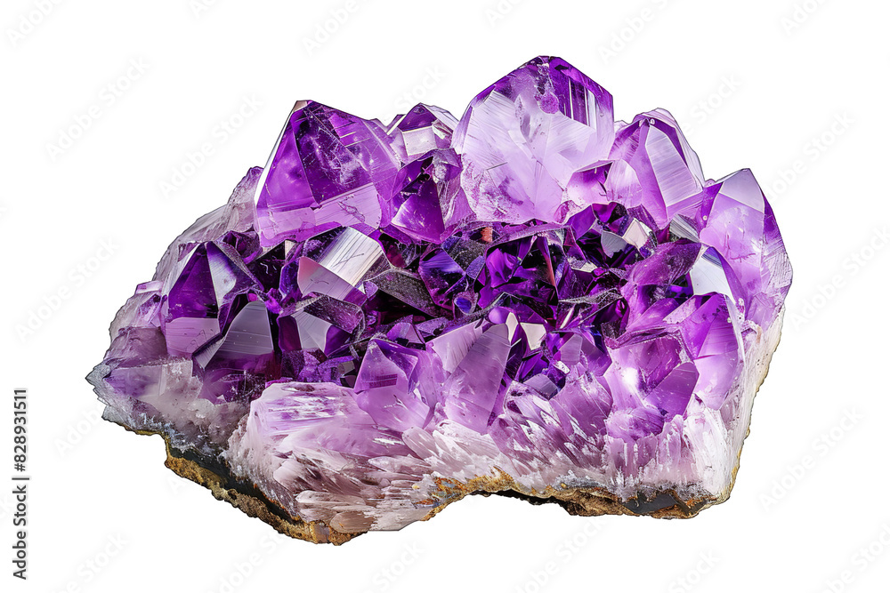A vibrant purple amethyst crystal cluster, showcasing its intricate facets and natural beauty.
