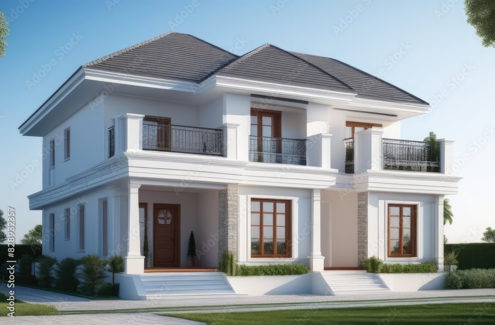 model of mansion house. concept of selling house, home insurance, rental, suburban real estate. model of mansion house. concept of selling house, home insurance, rental, suburban real estate.