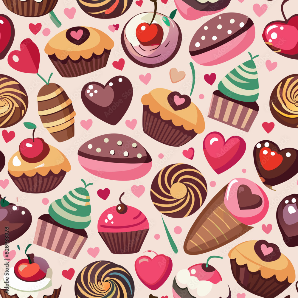 seamless pattern with cupcakes seamless pattern with cupcakes
