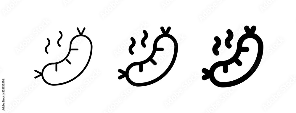 Editable sausage, hotdog vector icon. Part of a big icon set family. Perfect for web and app interfaces, presentations, infographics, etc Editable sausage, hotdog vector icon. Part of a big icon set family. Perfect for web and app interfaces, presentations, infographics, etc
