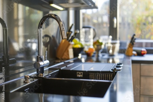 A sparkling clean kitchen with modern appliances showcasing the result of a thorough cleaning process
