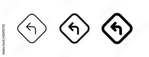 Editable turn left vector icon. Map, location, navigation. Part of a big icon set family. Perfect for web and app interfaces, presentations, infographics, etc