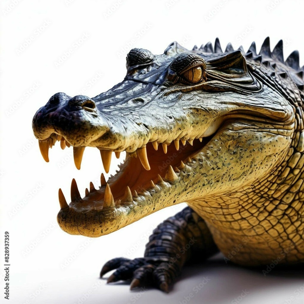 Obraz premium crocodile close-up on a white background,