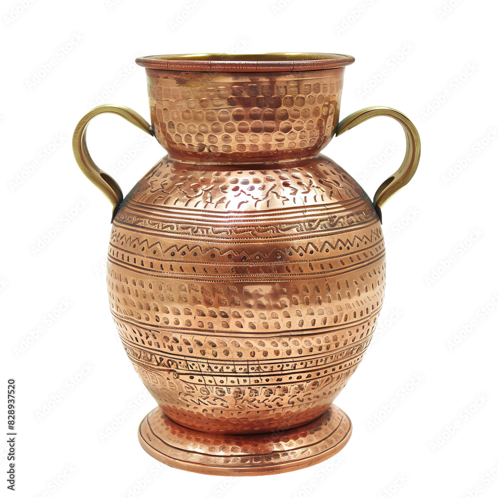 Decorative Copper Vase with Handles Isolated without Background Decorative Copper Vase with Handles Isolated without Background