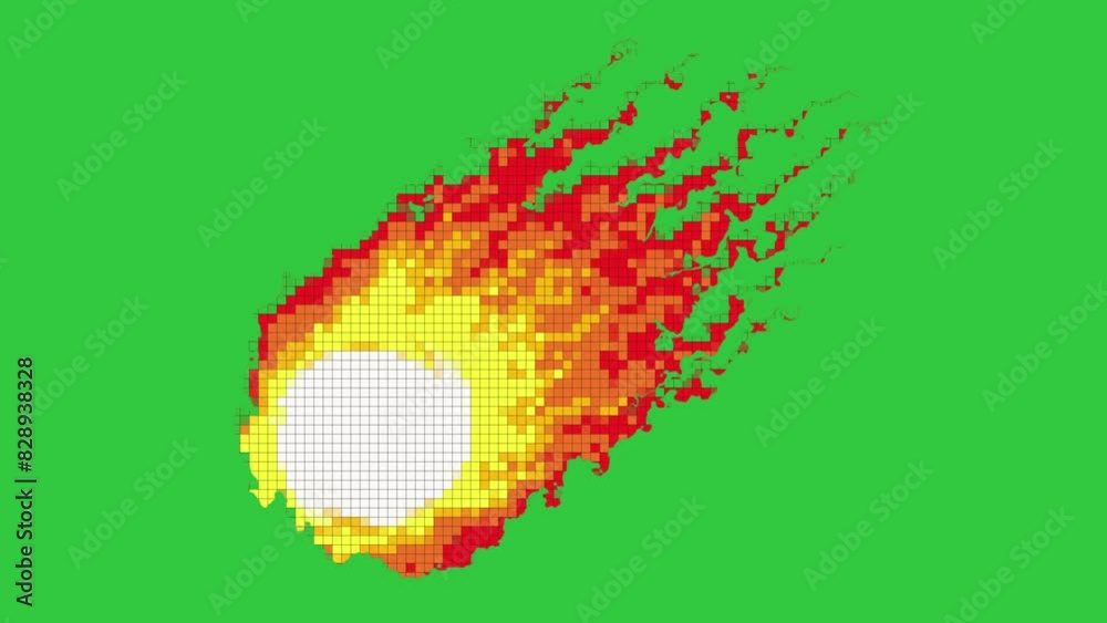 4K Green Screen Pixel Fire power effect, Twisted spin fire pixel Stock ...