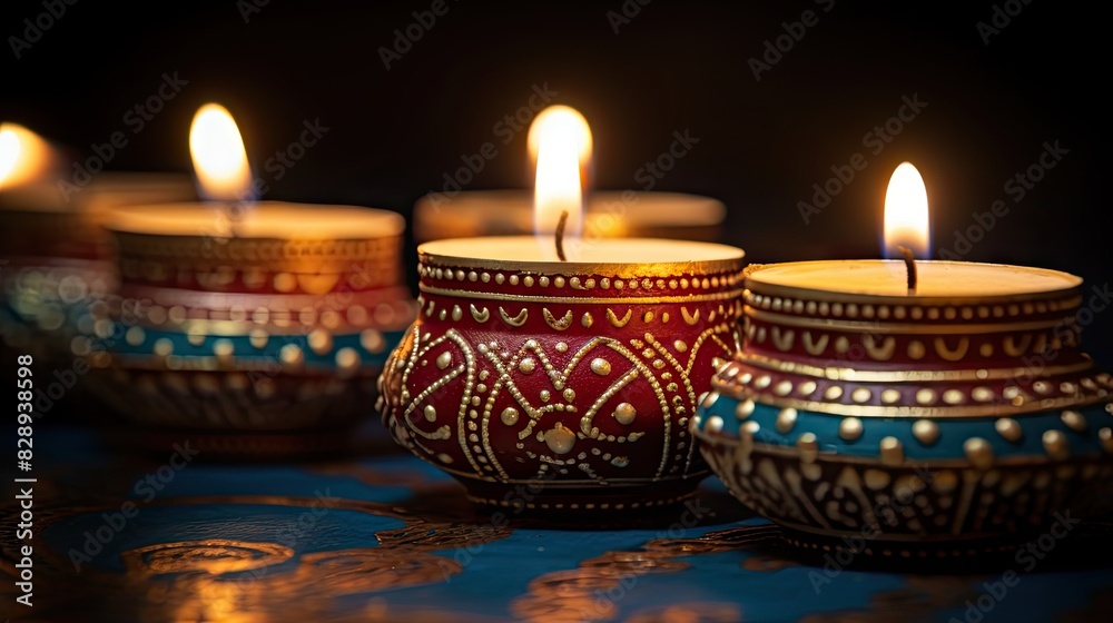 Three lit candles facing UHD Wallpaper Three lit candles facing UHD Wallpaper