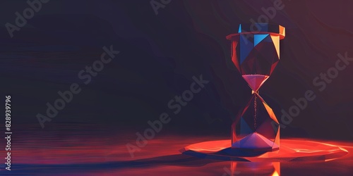 timeless classic hourglass with flowing sand, generative AI