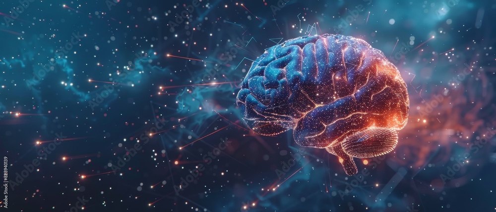 Brain connected to technology Brain connected to technology