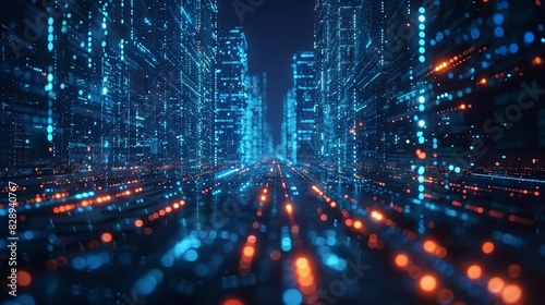 Big data city connection technology concept 
