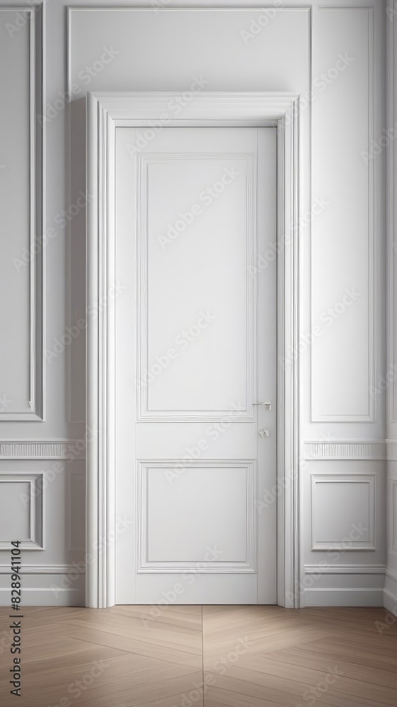 empty white wall with a white opened door. vertical. empty white wall with a white opened door. vertical.