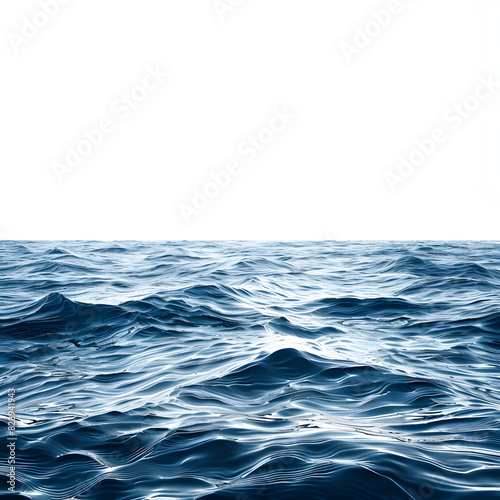 Ocean png border, blue nature isolated on white background, simple style, png 