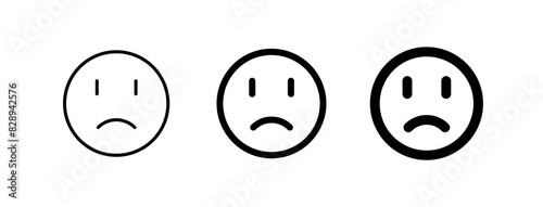 Editable frowning, sad, disappointed face vector icon. Part of a big icon set family. Perfect for web and app interfaces, presentations, infographics, etc