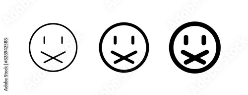 Editable cross mouth, mute, silent vector icon. Part of a big icon set family. Perfect for web and app interfaces, presentations, infographics, etc