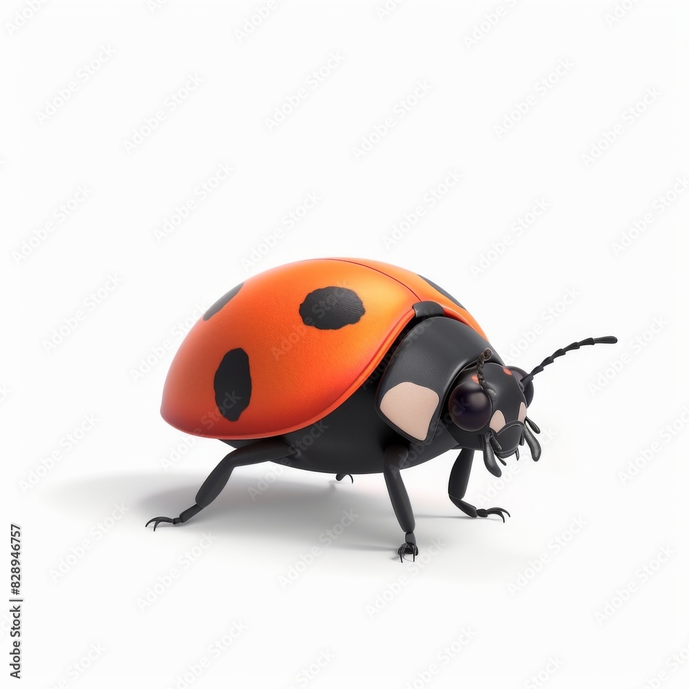 Naklejka premium A ladybug is gracefully standing on its hind legs