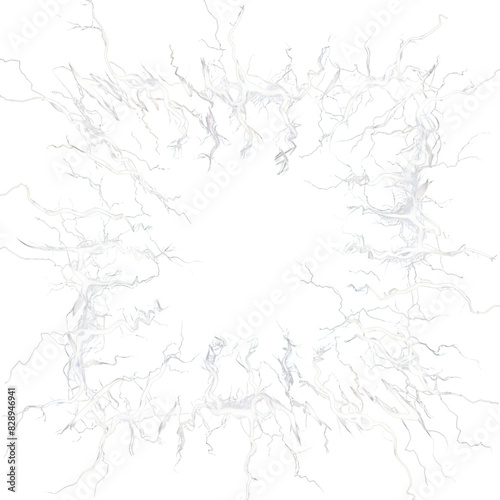 Electrifying lightning strike isolated on transparent background
