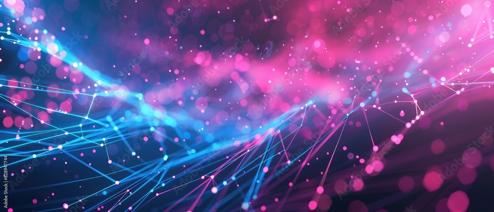 abstract background with pink blue glowing neon lines and bokeh lights data transfer concept digital wallpaper design art work banner presentation template invitation abstract background with pink blue glowing neon lines and bokeh lights data transfer concept digital wallpaper design art work banner presentation template invitation