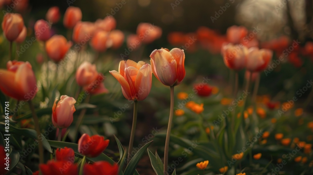Obraz premium Tulips bloomed in a garden