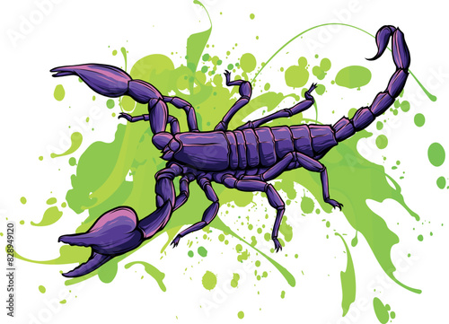 draw colored animal scorpion vector illustration design