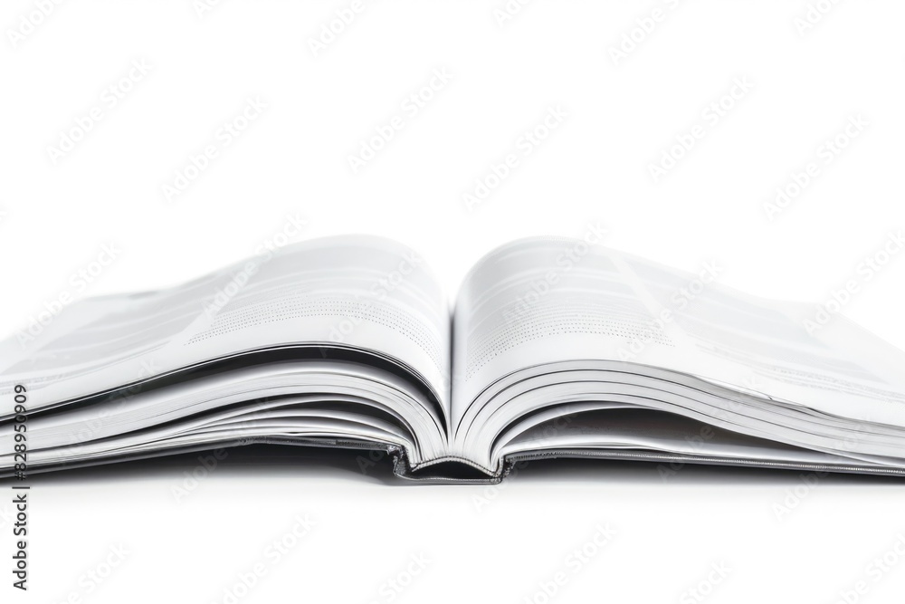 Blank open magazine isolated on white background Blank open magazine isolated on white background