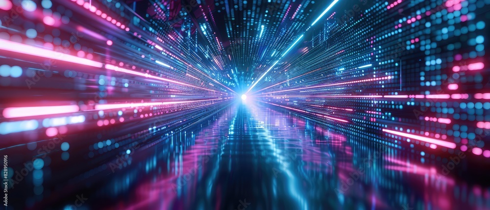 abstract neon lights into digital technology tunnel futuristic technology design header web cover poster art work banner presentation abstract neon lights into digital technology tunnel futuristic technology design header web cover poster art work banner presentation