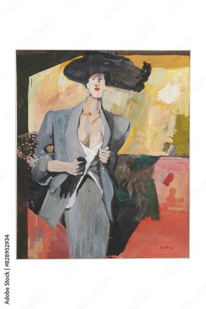 Fototapeta premium portrait of a woman in a dress,Art , painting ,drawing 