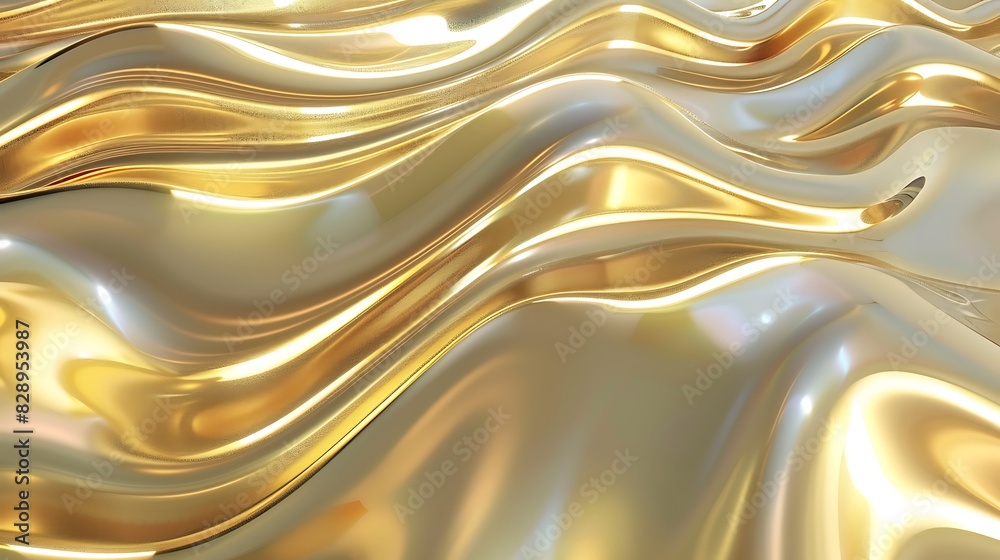 Wavy metallic golden and shiny backgrounds